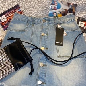 Nasty Gal Distressed Denim Skirt